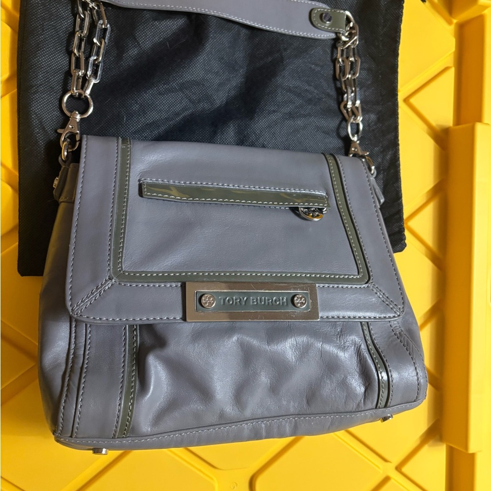 Tory Burch Gray Leather Crossbody Bag